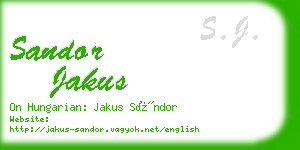 sandor jakus business card